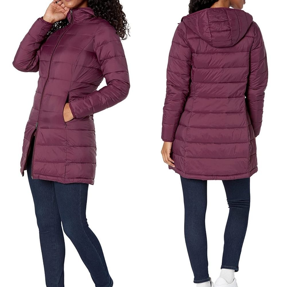 Amazon Essentials Women's Puffer Jacket in Plum